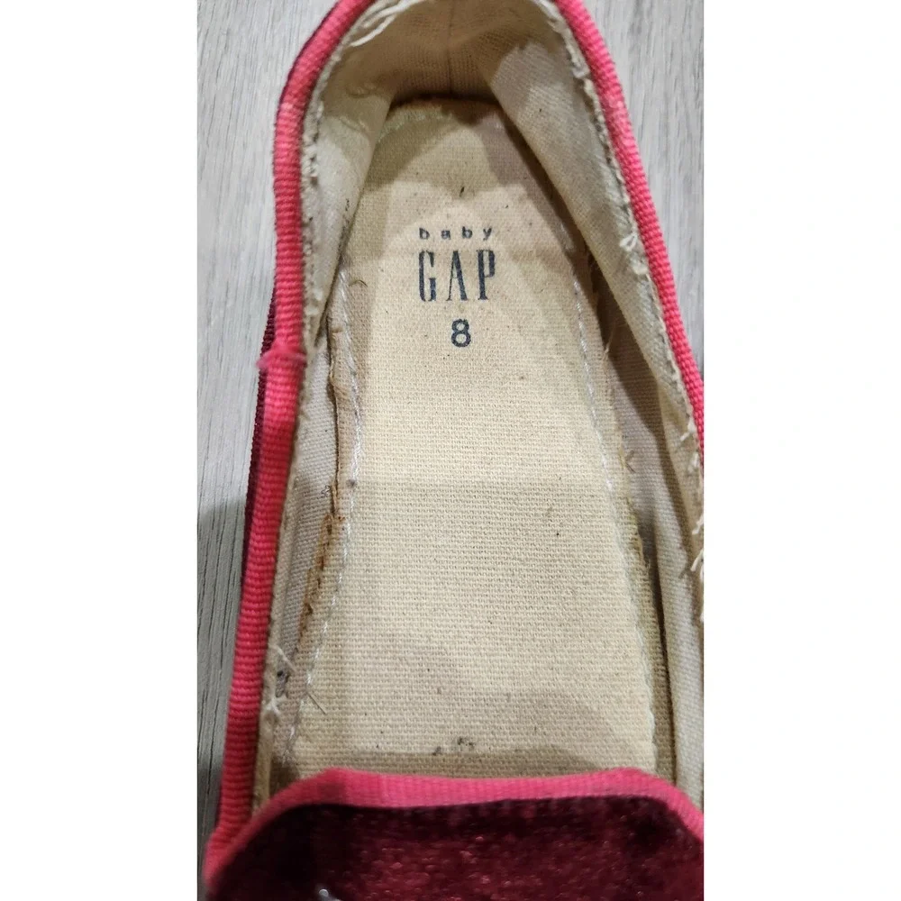 Gap Kids Red Velvet Unicorn Flats Slip On‎ Girls Shoes Size 8